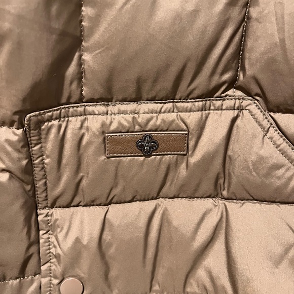Cashmere and Goose Down Brown Women's Puffer Coat - Picture 5 of 5
